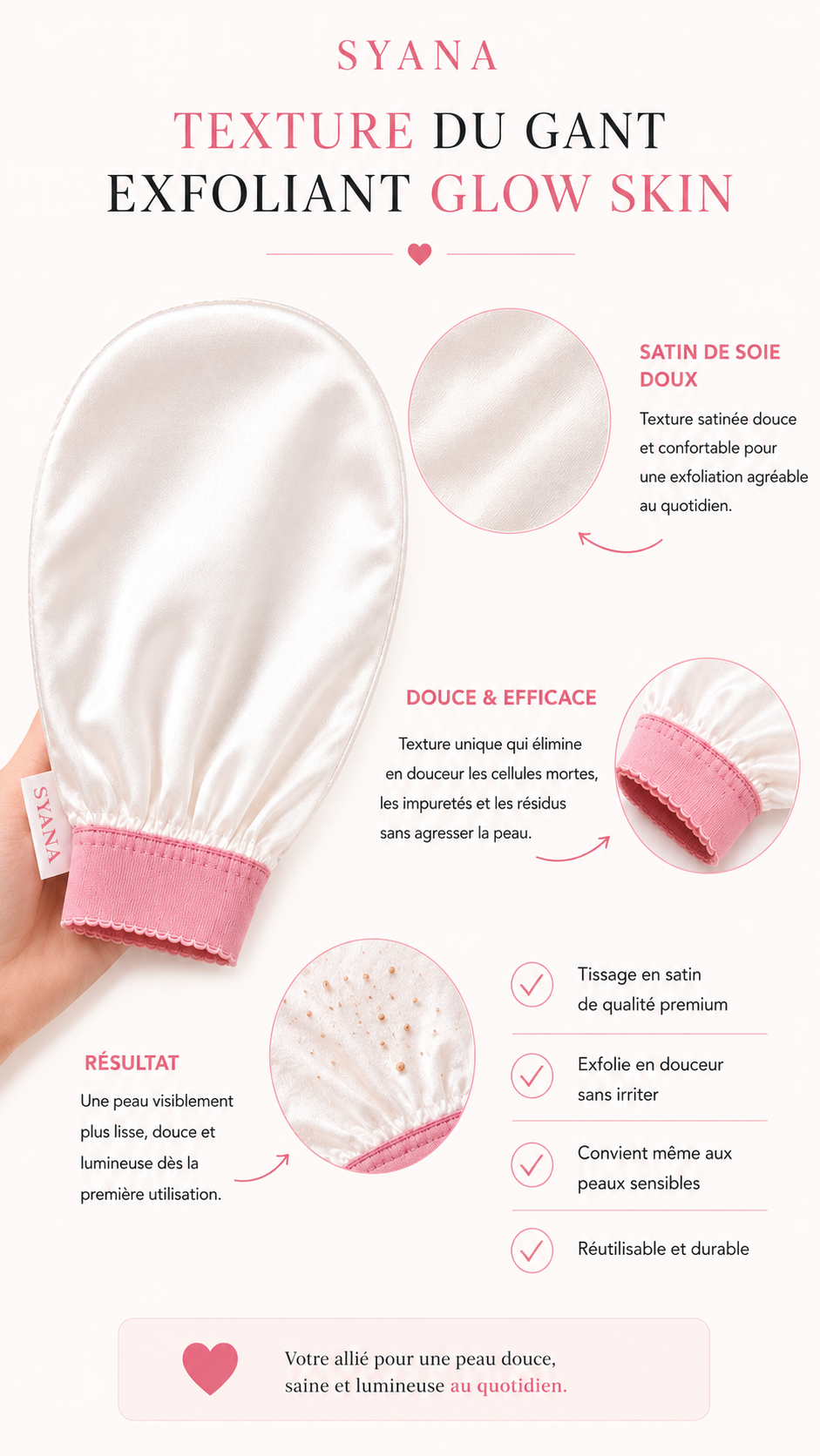 Gant Exfoliant Glow Skin - Satin de Soie