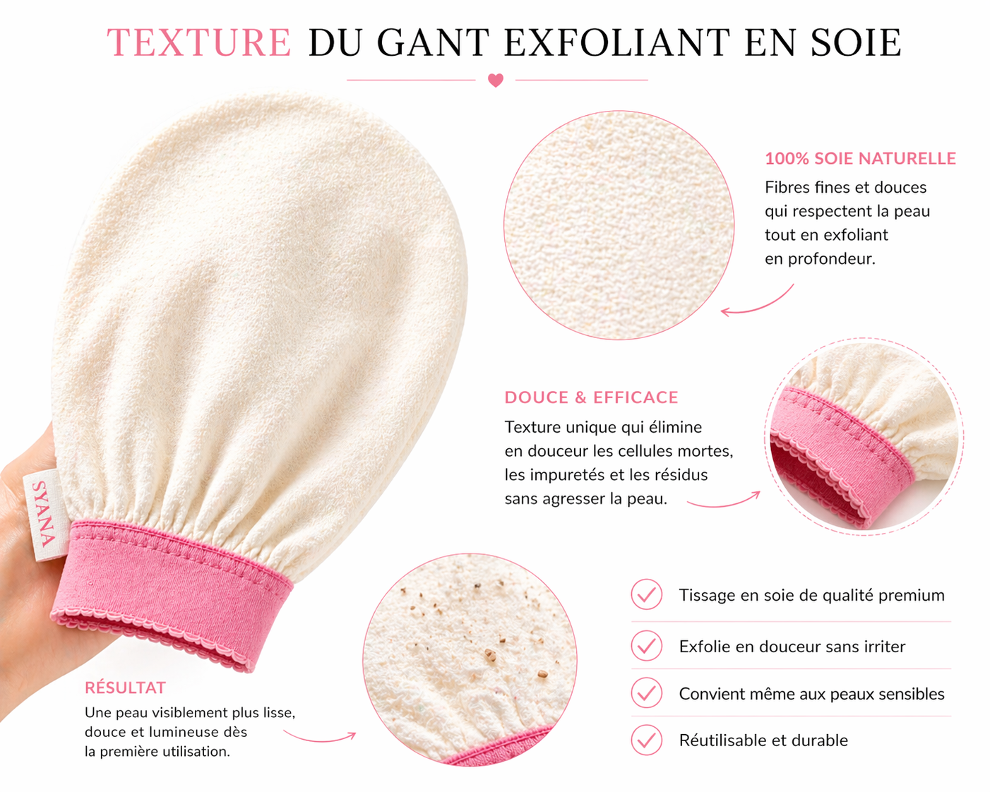 Gant Exfoliant en Soie – Peau Douce & Éclat Naturel
