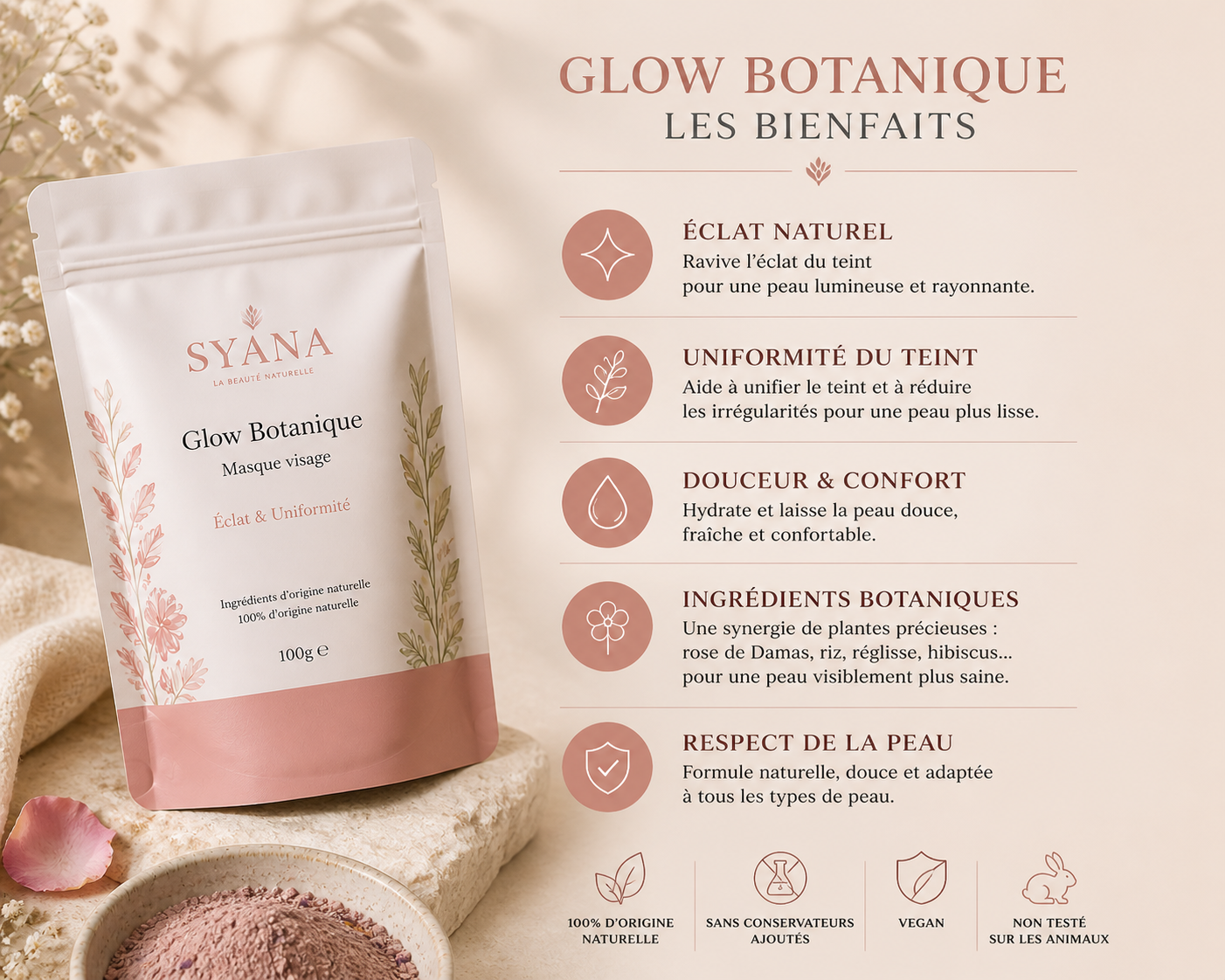 Glow Botanique – Masque visage - Eclat & Uniformité