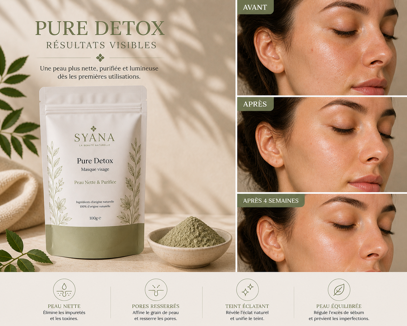 Pure Détox – Masque visage - Purifiant & Anti- Imperfections
